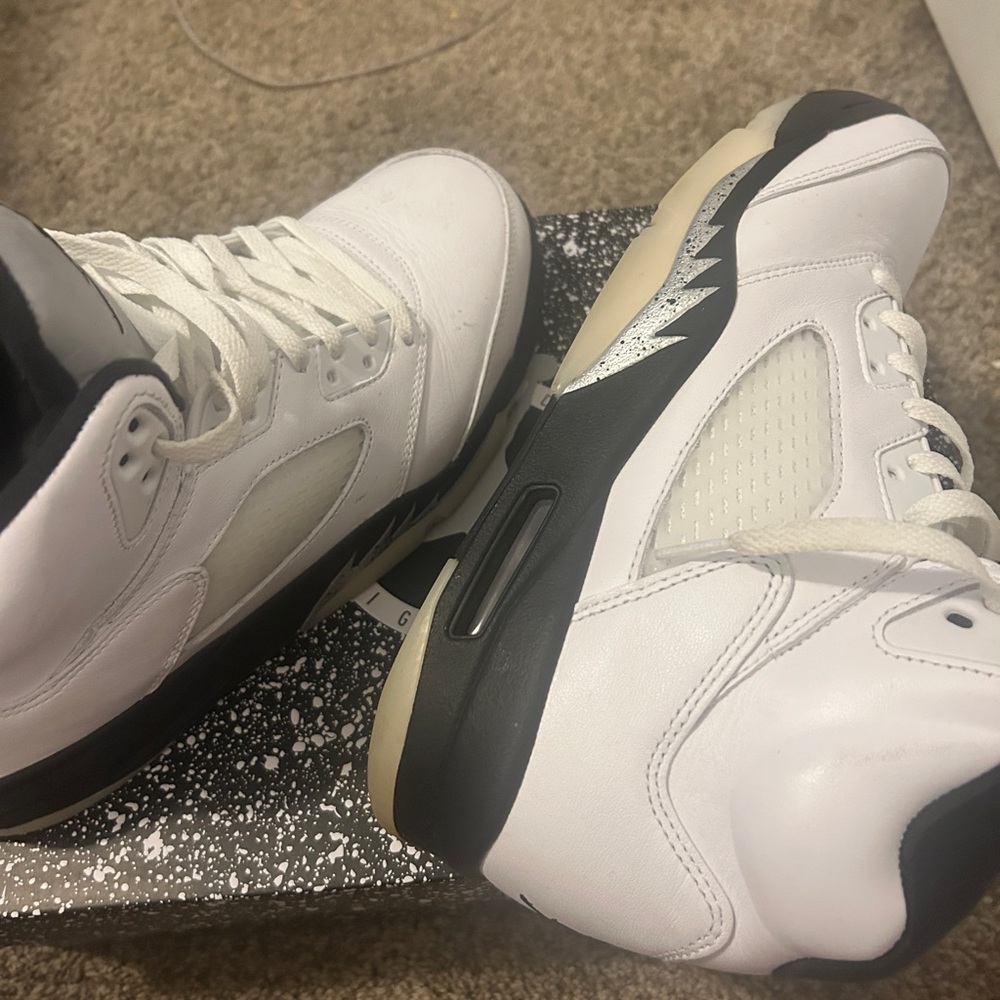 Jordan White and Black High-Top Sneakers